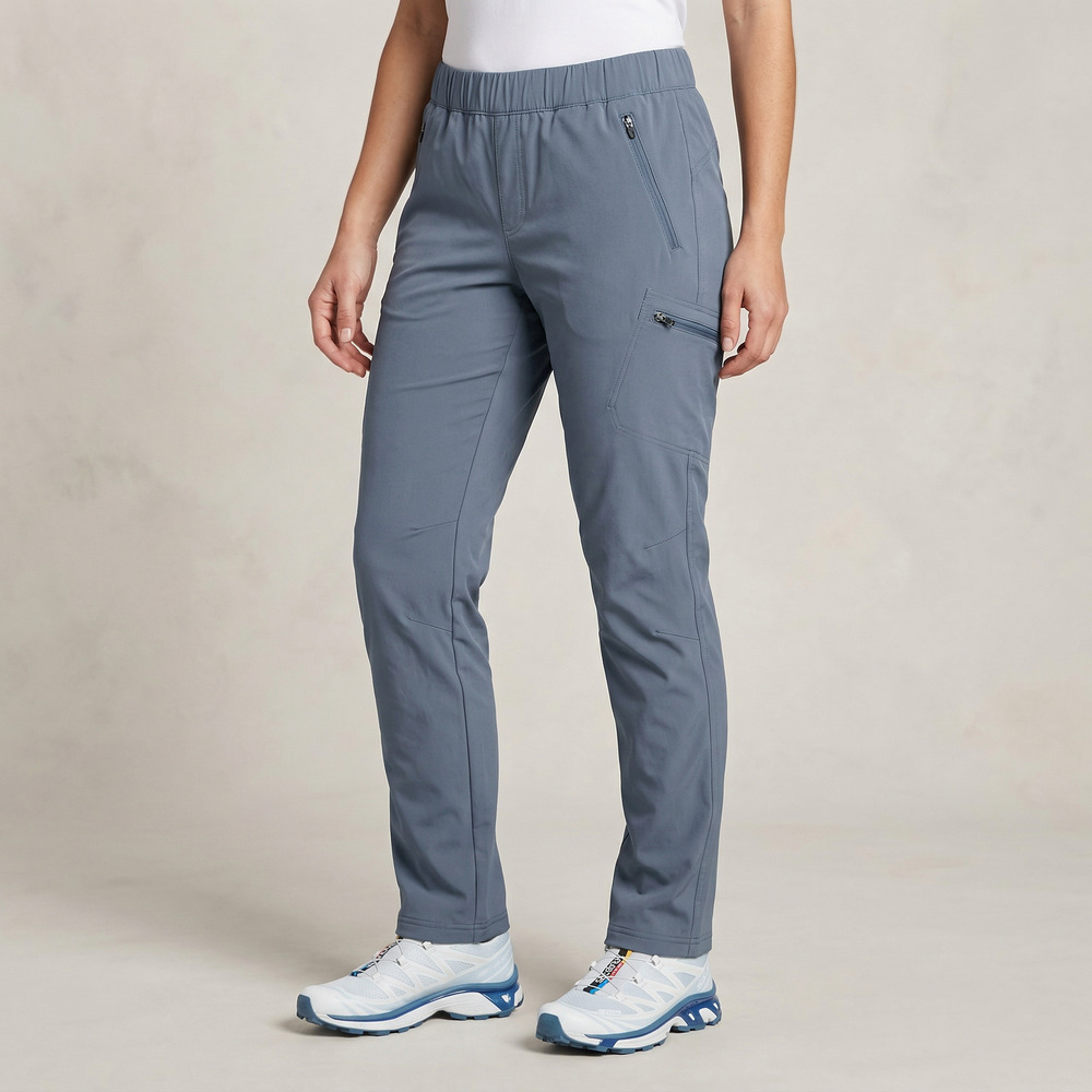 Eddie Bauer Women's 10 Fleece Lined Guide Trail Pants Gray Hiking Stretch